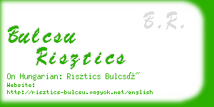 bulcsu risztics business card